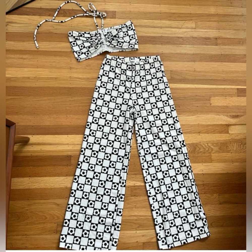 Princess Polly Black and White Wide Leg Jumpsuit